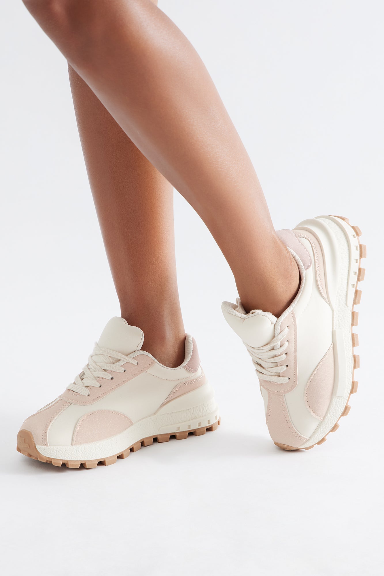 Flex Low Top Platform Sneakers - Pink/combo