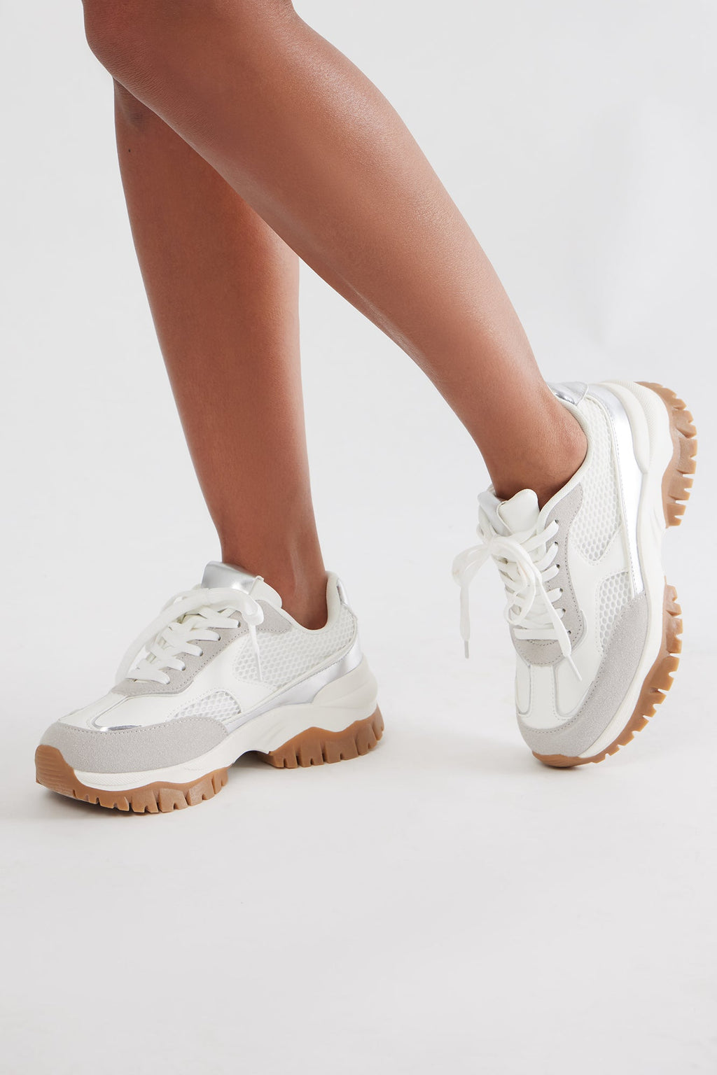 Bix Lace Up Sneakers - White